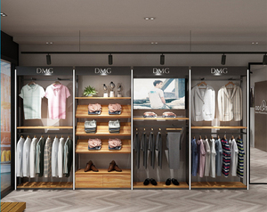 Conception de magasin de vêtements, présentoir de vêtements personnalisé haut de gamme, armoires de présentation pour vêtements d'affaires pour hommes - Product Image 4