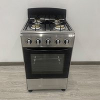 Cuisinière à gaz LUOQI 4 brûleurs avec four, 20 pouces, en acier inoxydable, haute performance, pour usage domestique