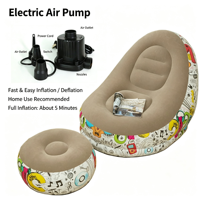 Fauteuil gonflable ergonomique incurvé avec repose-pieds, multicolore, pour le camping, le balcon, l'intérieur, la détente