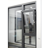 Aluminium villa-raam met thermische breuk, verborgen afwatering, Duitse Roto roestvrijstalen draai-kiep systeem, Low-E glas