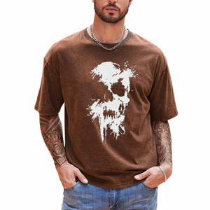 T-shirt personnalisé épais délavé à l'acide T-shirts surdimensionnés pour hommes T-shirts vintage délavés à l'acide en coton de haute qualité - Product Image 1