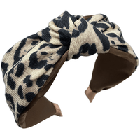 Serre-tête en tissu imprimé léopard pour femme, fait main, haut de gamme, petit accessoire de mode, large bord