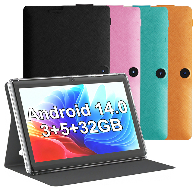 7 Inch Pulgadas Portable Android 14 Educational 8GB Ram 32GB ROM 3000mAh Leather Case Tablette Portable