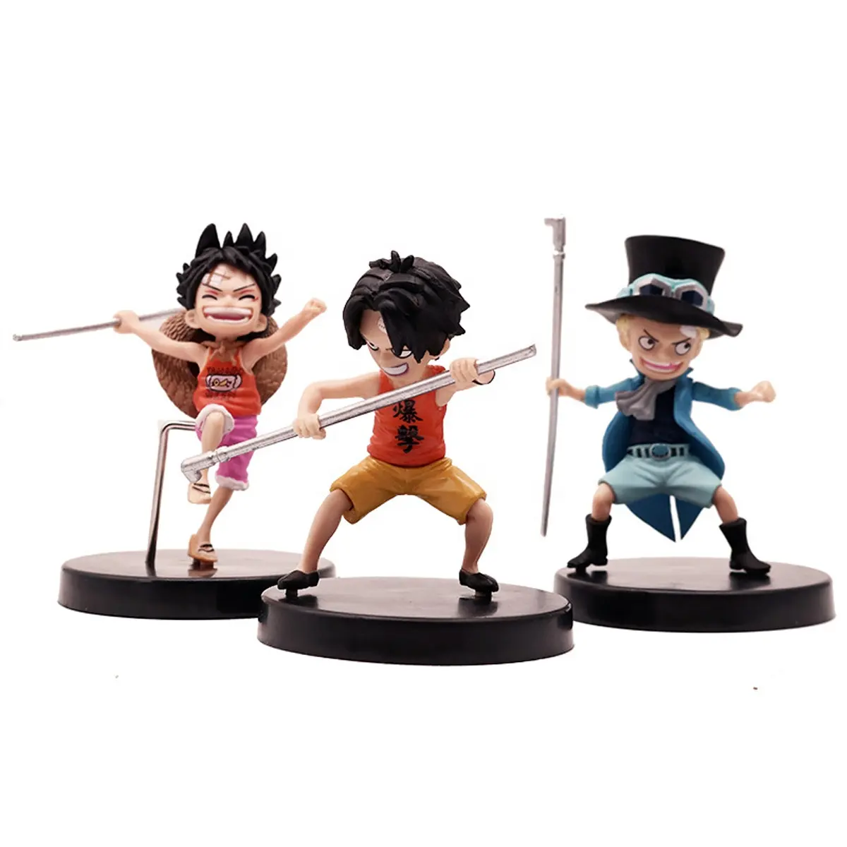 Een Stuk Drie Jonge Koning Luffy Animatie Auto Ornamenten Anime Actiefiguur