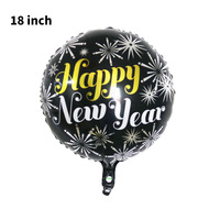 Ballons en aluminium à hélium en forme d'étoile ronde de 18 pouces, motif Joyeux Nouvel An 2026, pour décorations de fête, Fête des Mères, Remise de diplôme, durables, vente en gros