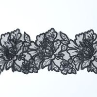 Nouvelle dentelle brodée de sequins de 17 cm avec perles et soie polyester pour accessoires vestimentaires féminins tendance
