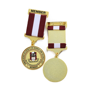 Lencana Dada Logam Emas Desain Khusus Cina, Pita Penghargaan, Medali, Pin Kehormatan, Medalla, dengan Logo dan Bentuk yang Dapat Disesuaikan - Product Image 5