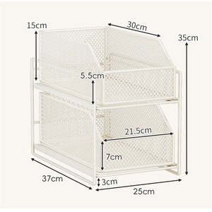Kitchen Drain Rack Standing Type Double Tier Bathroom Sink Cabinet <b>Under</b> Kitchen Toilet Layered Countertop Storage Rack Home - Product Image 4
