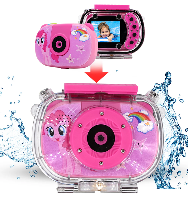 New Kids Waterproof 1080P Full HD 8MP Digital Camera 2 Inch Touch Screen CMOS Imaging Nightshot Feature Gift for Children's