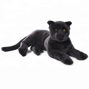 Custom plush leopard toy black stuffed wild animal leopard lifelike plush leopards stuffed toy plush panther for kids gift