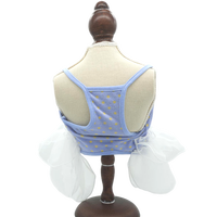 Robe pour chien à pois tendance avec dentelle, jupe respirante en maille pour chiot, vêtements à volants pour petits chiens