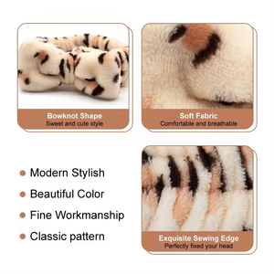 Accesorios para el cabello suave Coral polar turbante Bowknot Headwrpas maquillaje personalizado lazo baño <span class=keywords><strong>diadema</strong></span> para mujer cosmético y Spa Facial - Product Image 4