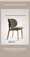 Chaise de salle à manger moderne en bois massif, écologique, avec coussin gris moelleux, design nordique simple pour la maison, le restaurant, le bureau et le commerce