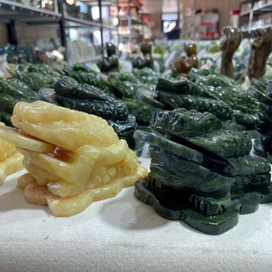 Wholesale Natural <strong>Stone</strong> Carved Yellow Green <strong>Jade</strong> Money Frog Carving Crystal Craft for Gift Decoration - Product Image 2