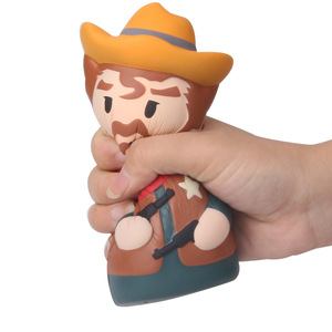 Pu Foam Cowboy Fidget Toy With Hat And Bandana For Kids 5 To 7 Years Unisex Slow <b>Rebound</b> Stress Relief Toy - Product Image 2