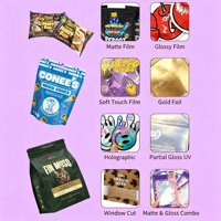 Lot de 100 sacs holographiques Mylar irisés, 10 couleurs assorties, pochettes verticales anti-odeur avec fermeture éclair laser pour petites entreprises