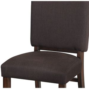 Juego de 2 sillas laterales DB en tela marrón chocolate acabado en nogal marco de madera muebles de comedor elegantes - Product Image 2