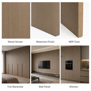 Panneau MDF <span class=keywords><strong>mélaminé</strong></span> extra large format 4*8 pieds, panneau stratifié surdimensionné indéformable pour armoire pleine hauteur - Product Image 2