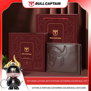 BULLCAPTAIN Genuine Leather Wallet with <strong>Coin</strong> Purse RFID Wallet <strong>for</strong> Men Cardholder <strong>Money</strong> <strong>Bags</strong> with ID Window Credit Card Holder - Product Image 2