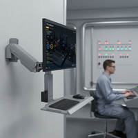 Support de moniteur industriel Meisonic T8-GA01KB argenté, bras de moniteur automatique pour placement de composants irréguliers, réglable en hauteur