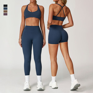 סיטונאי activewear אישה ספורט קבוצה שני סוגים חזייה ומכנסיים קצרים חותלות 4 חתיכות יוגה סטים - Product Image 1