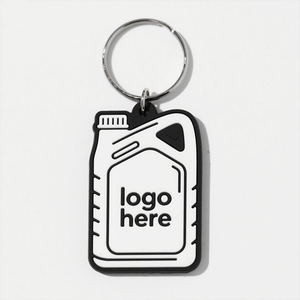 Mục khuyến mại Tùy chỉnh màu đen trắng xe chai dầu hình dạng Keychain cho những người yêu xe - Product Image 1