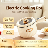 Mini-cuiseur électrique de dortoir 110V, faible consommation, antiadhésif, multifonctionnel, petit appareil de cuisson pour une personne, pour nouilles et bouillies