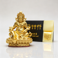 Statue de Bouddha dorée, plaquée or 24 carats, pour la décoration de la maison, collection de cadeaux, sculpture en laiton, art
