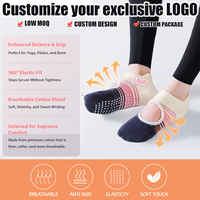 Chaussettes de sport d'intérieur antidérapantes professionnelles pour Pilates, chaussettes de yoga sans talon à blocs de couleur pour l'automne, tricotées pour la vie quotidienne