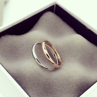 Bague ouverte épaisse tendance diamant synthétique, acier inoxydable anti ternissement, bijou superposable