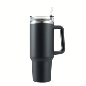 Vaso para Auto de Acero Inoxidable de Gran Capacidad (40oz), Resistente al Frío y al Calor, con Asa y Pajita - Product Image 4