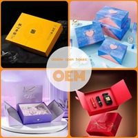 Boîtes en papier avec revêtement UV de nouvelle conception pour la musique, les bonbons et l'emballage de produits de boulangerie, boîte cadeau magnétique avec poignée, forme rectangulaire, personnalisable