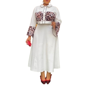 ชุดเซ็ตสองชิ้นเสื้อท่อนบนพิมพ์ลายเสือดาวแบบสบายๆ พร้อมกระโปรงยาวสำหรับผู้หญิงแฟชั่น - Product Image 3