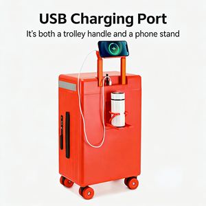<span class=keywords><strong>Valise</strong></span> à roulettes rigide légère et durable à ouverture latérale avec miroir LED et port <span class=keywords><strong>de</strong></span> charge USB, ensemble <span class=keywords><strong>de</strong></span> bagages - Product Image 6
