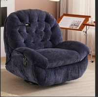 Fauteuil inclinable manuel simple en tissu, moderne et luxueux, avec cadre en bois et pieds en métal, idéal pour salon