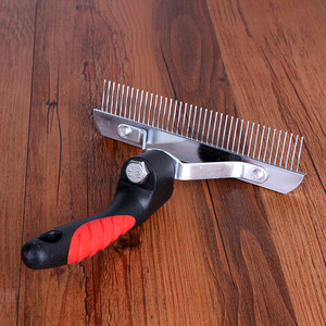 <b>Pet</b> comb, rake-shaped <b>pet</b> comb with rubber handle, grooming comb for medium to large dogs, dog cleaning products. - Product Image 2