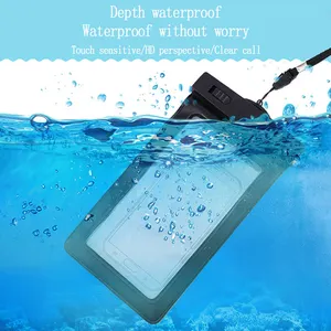 Capa de celular à prova d'água, pvc para natação, fivela de vira, capa de celular