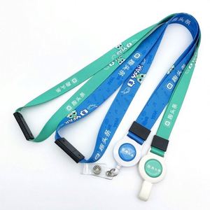 Porte-badge rétractable personnalisable avec cordon, vente en gros, personnalisé, écologique, imprimé UV, en nylon/polyester pour carte d'identité - Product Image 1