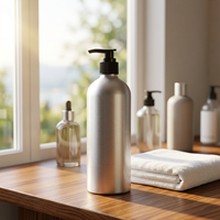 Bouteille en aluminium vide de 1 oz à 16,7 oz avec pulvérisateur à gâchette pour lotion et huiles – Brume fine