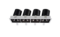 Spot encastré carré réglable sans cadre anti-éblouissement COB CRI>90 pour intérieur, éclairage d'accentuation LED 48W