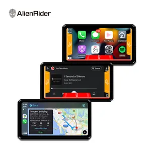 AlienRider M2 برو للدراجة النارية مشغل CarPlay نظام ملاحة أندرويد كاميرا داش أوتوماتيكية تسجيل مزدوج شاشة 6 بوصة تعمل باللمس 77G رادار مليمتر