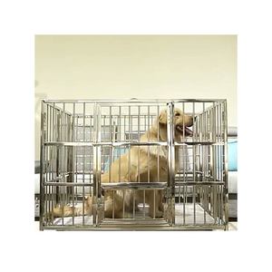Maychan profesyonel paslanmaz çelik büyük köpek kafesi, katlanabilir Pet sandıkları kedi köpek kulübesi tekerlekler ile - Product Image 5