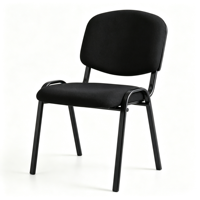 Chaises de conférence empilables sans accoudoirs en tissu avec structure métallique, chaises de visiteur pour salle de conférence