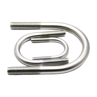 Boulons en U à double filetage M6-M16 en acier inoxydable 304 forgé à froid, colliers de serrage pour tuyaux, fixations pour support de plomberie marine
