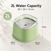 Vente en gros de gamelles flottantes pour animaux de compagnie en PP PC de 2 L avec plaque amovible pour chiens et chats