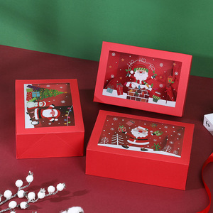 Support à gâteaux pour cadeaux de Noël, biscuits, desserts, bonbons, boîte de buffet de bonbons blanche avec couvercles pour offrir en cadeau - Product Image 3