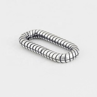 Fermoir ovale torsadé plaqué or 925 en argent sterling avec trombone rectangulaire pour la fabrication de bijoux de collier