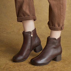 Botines de Plataforma Otoño Invierno 2025, Nuevos, Hechos a Mano, de Cuero Genuino, con Cordones Ingleses, Tacón de Cuña - Product Image 2