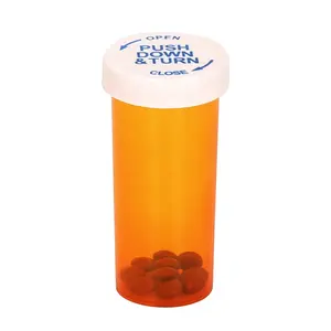 30dr dram plástico tampa tampa à prova de Criança garrafa frascos de comprimidos cápsulas recipientes de segurança para crianças laranja
