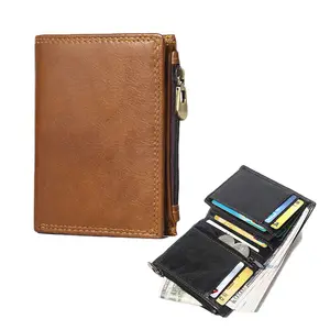 Fornitore di borse custom di alta qualità in vera pelle porta carte di credito borsa personalizzata portamonete personalizzato peluche borsa a gettoni per uomo 3161